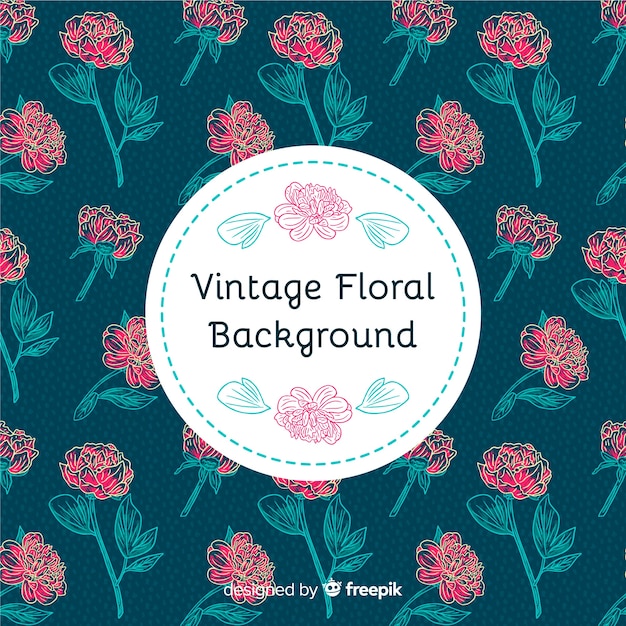 Kostenloser Vektor vintage floral hintergrund