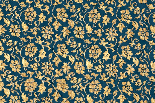 Vintage gold Blumenmuster Hintergrundvektor, mit gemeinfreien Kunstwerken