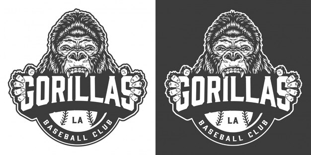 Vintage Gorillas Baseball Club Logo