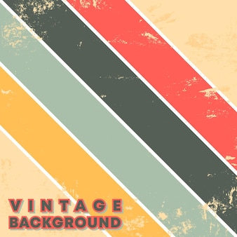 Vintage grunge-textur-hintergrund mit retro-farbstreifen. vektor-illustration.