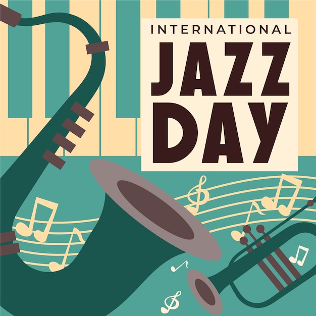 Vintage internationales jazz-tageskonzept