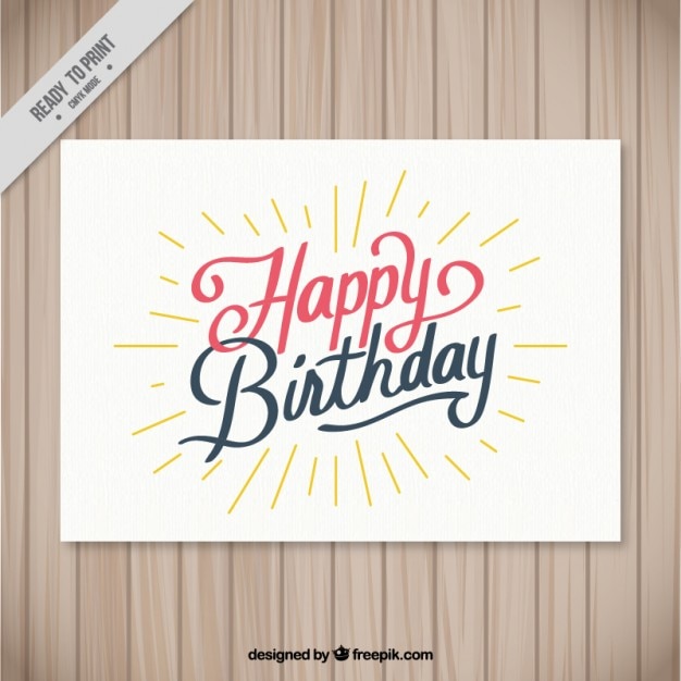 Vintagekarte von geburtstag Kostenlose Vektor