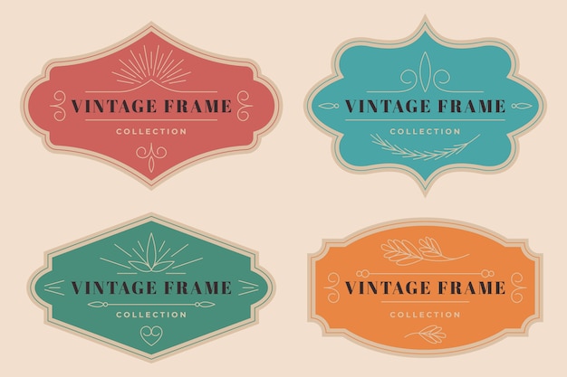Kostenloser Vektor vintage label-design-kollektion