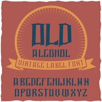 Vintage label schrift namens alkohol.
