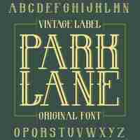 Kostenloser Vektor vintage label schrift namens park lane.