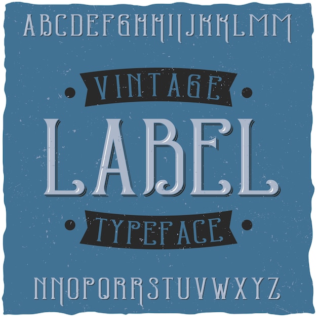Kostenloser Vektor vintage label schrift namens vintage.