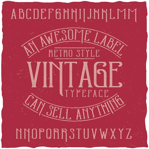 Kostenloser Vektor vintage label schrift namens vintage.