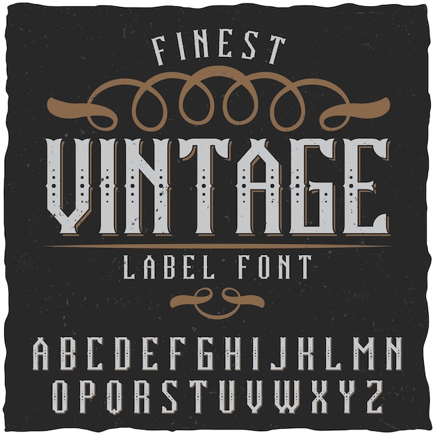 Kostenloser Vektor vintage label schriftart. gut für jedes klassische etikettendesign geeignet.