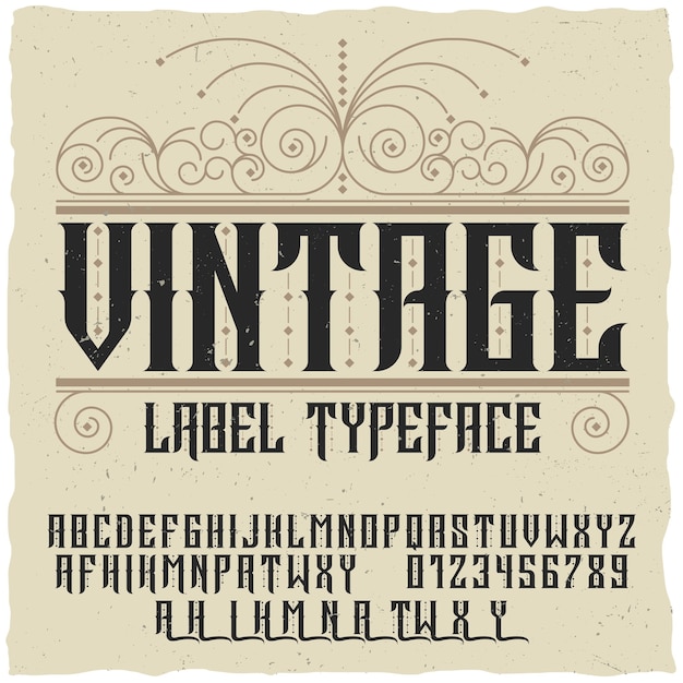 Vintage Label Schriftetikett