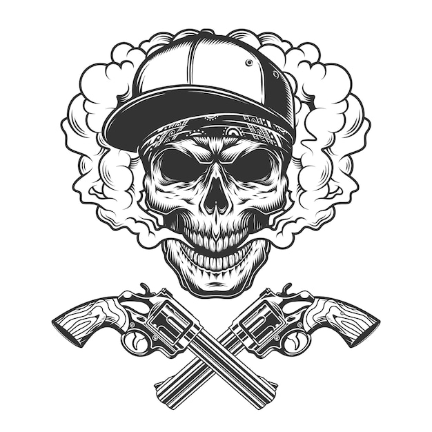 Vintage monochrome Banditenschädel