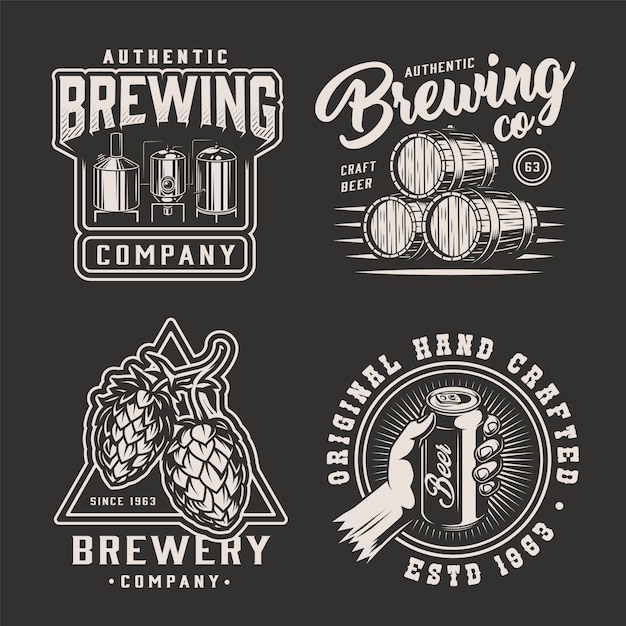 Vintage monochrome brauerei embleme