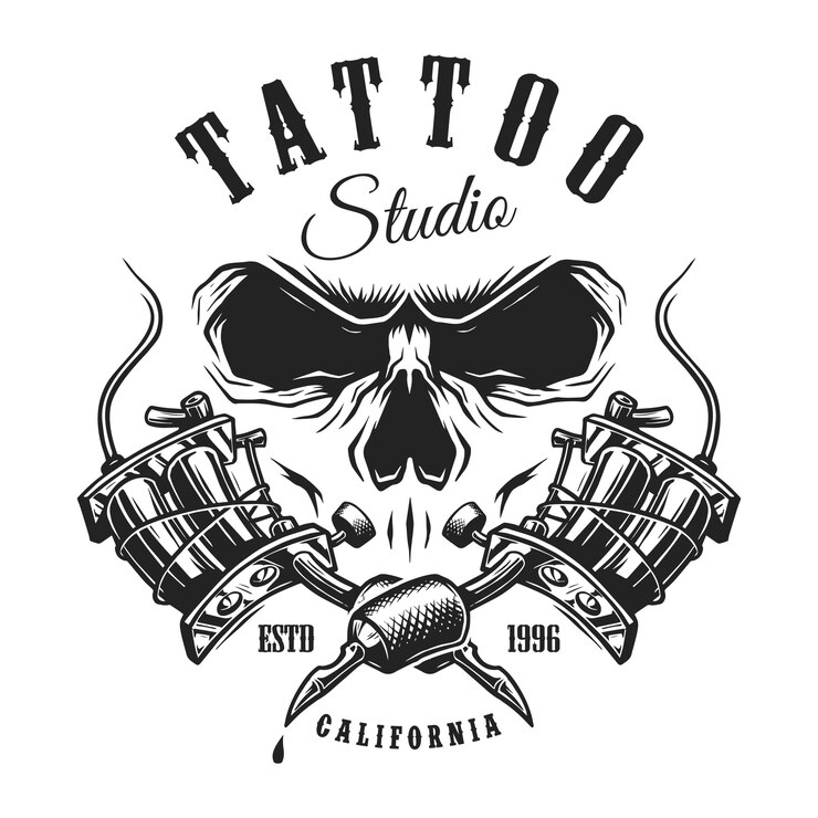 Kostenlose Vektor vintage monochromes tattoo-emblem