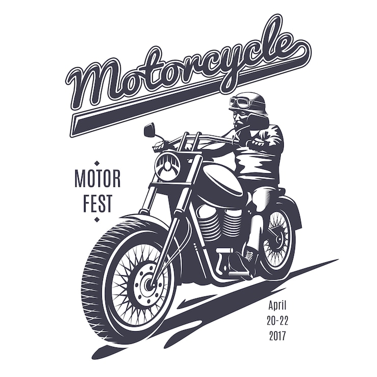 Kostenlose Vektor vintage moto fest logo vorlage