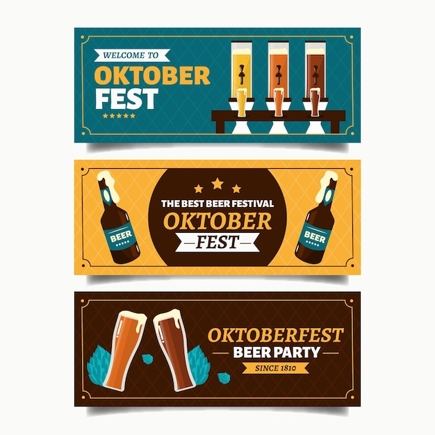 Kostenloser Vektor vintage oktoberfest banner vorlage