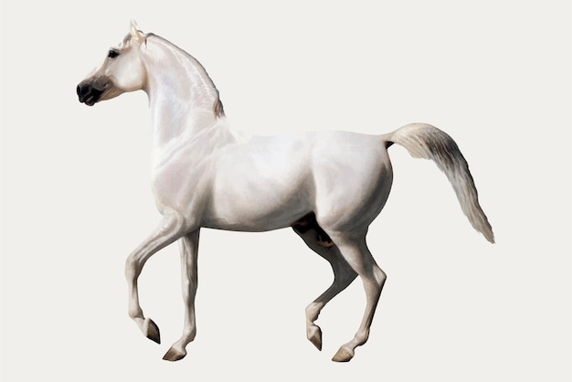 Vintage Pferdeillustration, remixed von Kunstwerken von Jacques-Laurent Agasse
