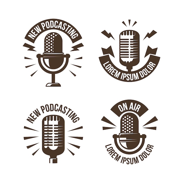 Vintage Podcast-Logo-Sammlung