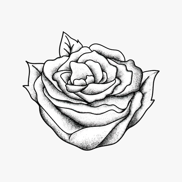 Kostenloser Vektor vintage rose old school flash tattoo design symbolvektor