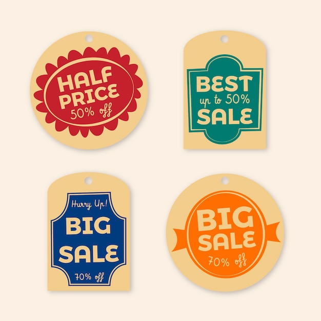 Vintage sale tags pack