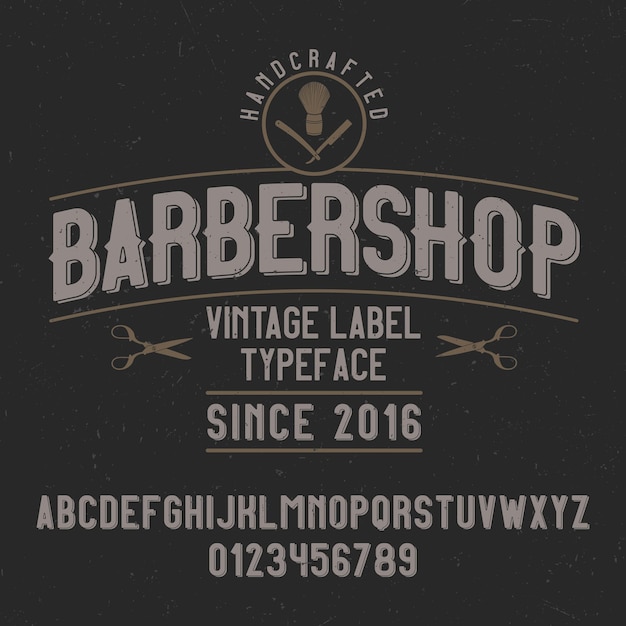 Vintage schrift namens barbershop. gute schriftart für jedes vintage-logo.