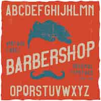 Kostenloser Vektor vintage schrift namens barbershop. gute schriftart für jedes vintage-logo.