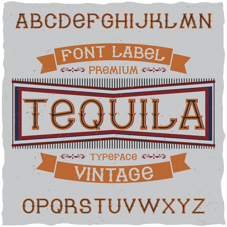 Kostenlose Vektor vintage schrift namens tequila.
