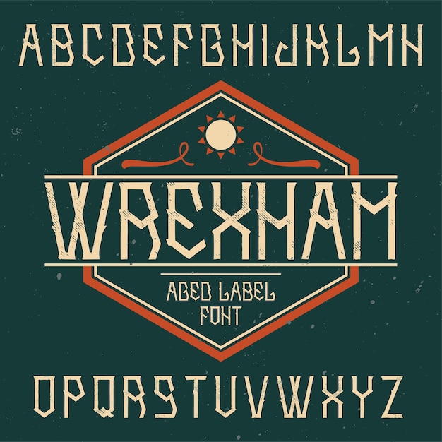 Kostenloser Vektor vintage schrift namens wrexham.