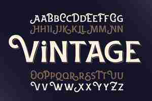 Kostenloser Vektor vintage schriftart gesetzt