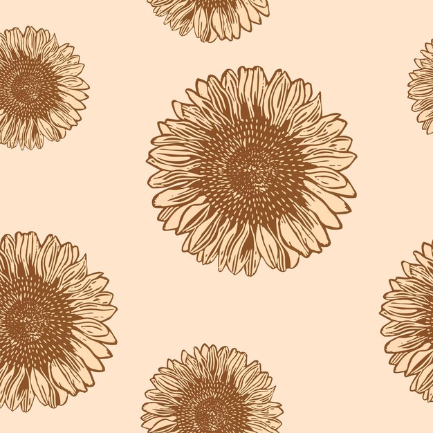 Vintage Sonnenblume gemusterte Hintergrundvektorillustration, Remix von Kunstwerken von Samuel Jessurun de Mesquita