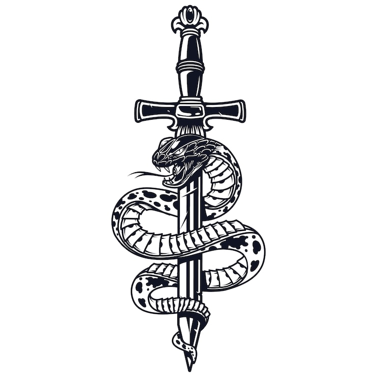 Kostenlose Vektor vintage tattoo monochrom-konzept