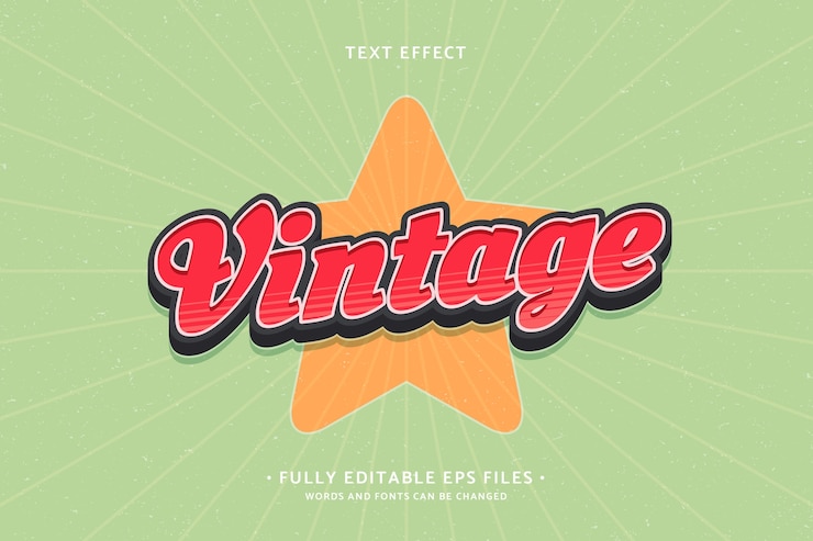 Kostenlose Vektor vintage-text-effekt