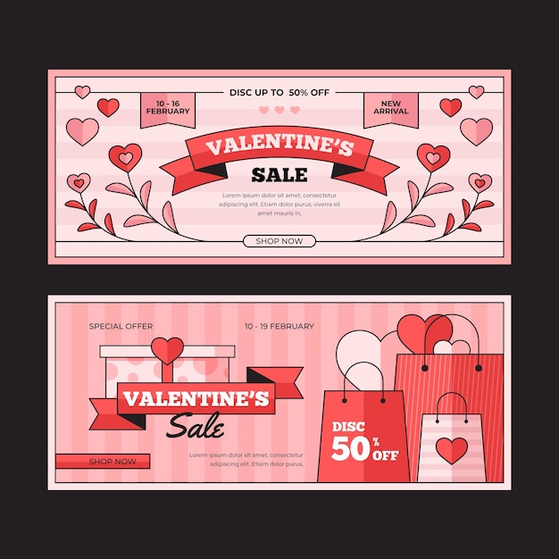 Vintage valentinstag banner vorlage