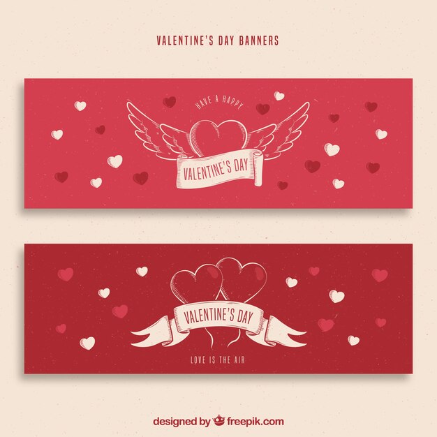 Vintage valentinstag banner