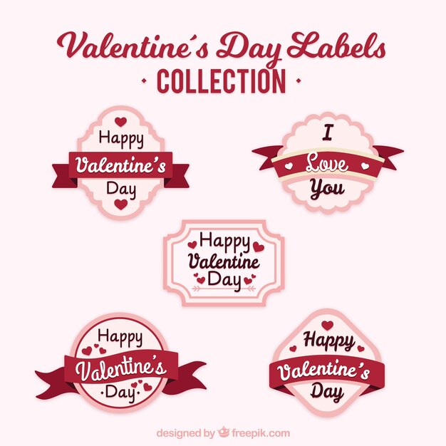 Vintage Valentinstag Label / Abzeichen Sammlung