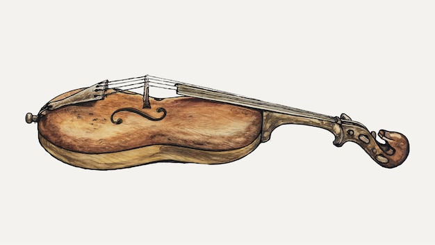 Kostenloser Vektor vintage violine illustrationsvektor, remixed aus dem artwork von augustine haugland