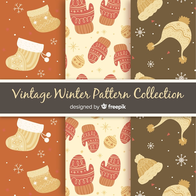 Vintage winter-muster-kollektion