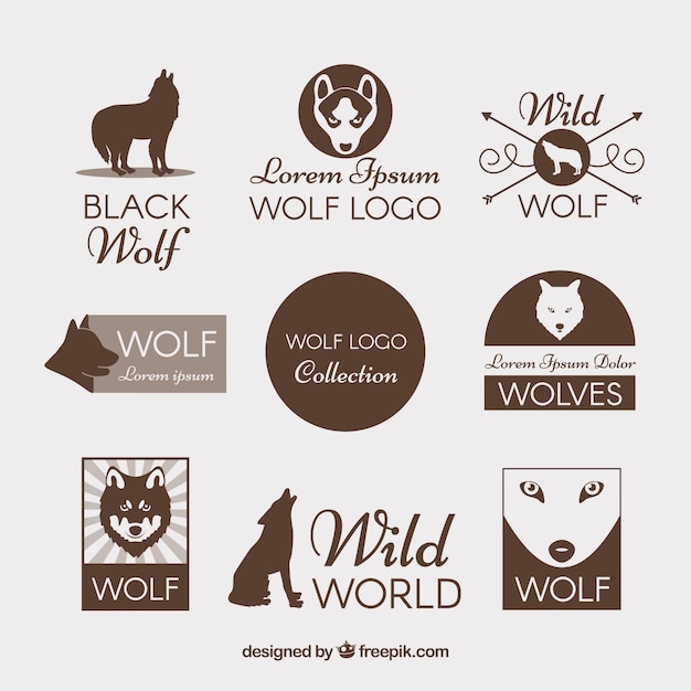 Vintage wolf logo kollektion