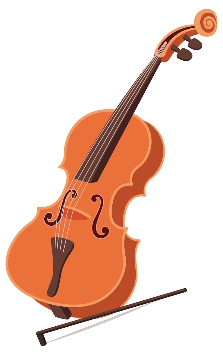 Kostenlose Vektor violine im cartoon-stil