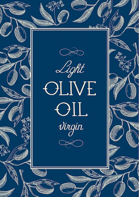 Virgin olive vintage label