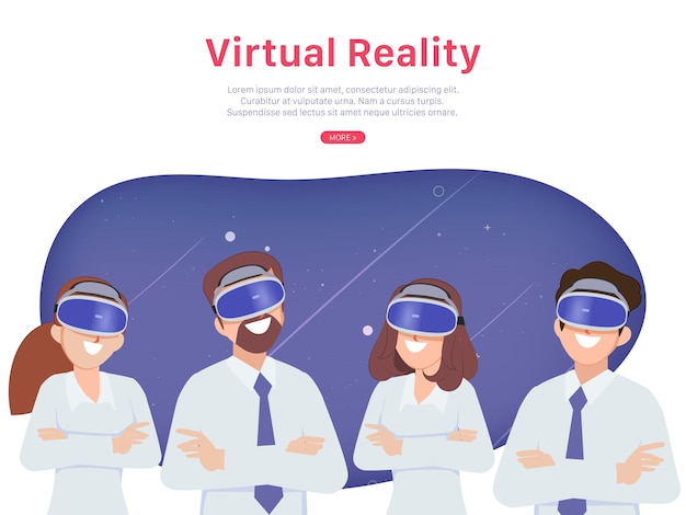 Virtual-reality-konzept mit einer frau, die eine virtual-reality-brille trägt