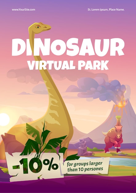 Virtuelles Parkplakat des Dinosauriers