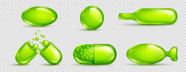 Vitaminpillenkapseln mit flüssiger ölmedizin