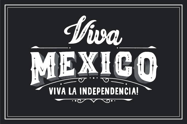 Viva mexiko schriftzug auf schwarzem hintergrund