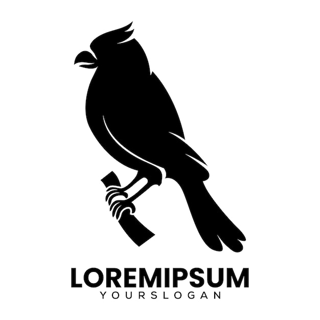 Kostenloser Vektor vogel-logo im silhouette-stil