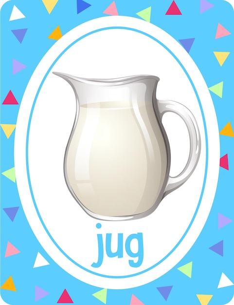 Vokabelkarte mit wort jug