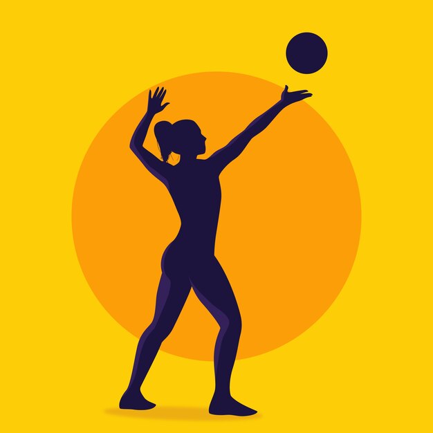 Volleyball-Silhouette im flachen Design