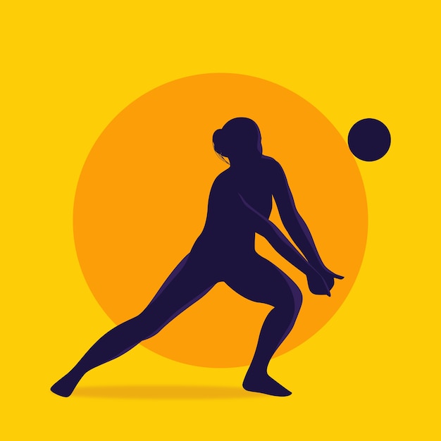 Volleyball-Silhouette im flachen Design