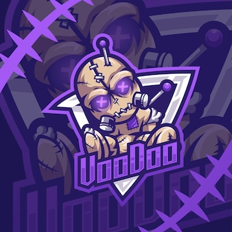 Voodoo-gaming-maskottchen esport-logo-design premium-vektor