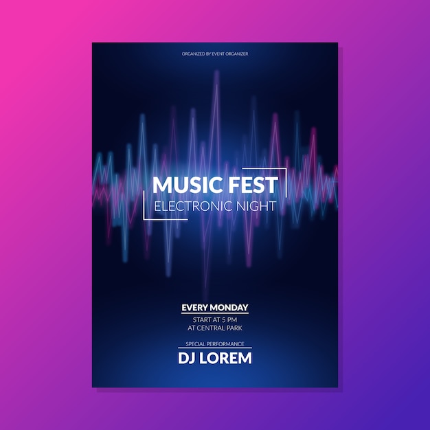 Vorlage abstrakte welle sound musikplakat