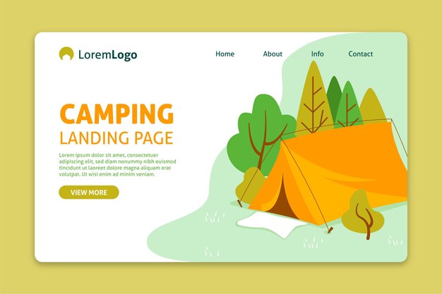 Vorlage der Landungsseite des Campings