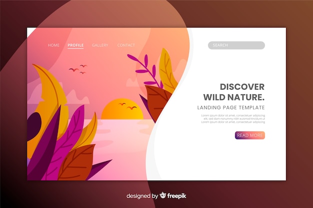Vorlage der Natur-Landingpage